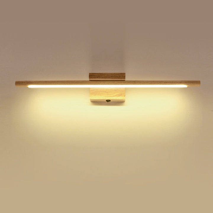 Modern Minimalist One Piece Square Acrylic Rubberwood LED Wall Sconce Lamp For Living Room