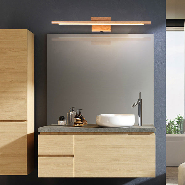 Modern Minimalist One Piece Square Acrylic Rubberwood LED Wall Sconce Lamp For Living Room