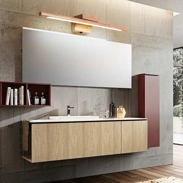 Modern Minimalist One Piece Square Acrylic Rubberwood LED Wall Sconce Lamp For Living Room