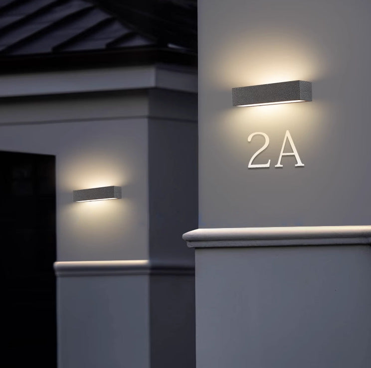 Applique murale LED en acrylique carré minimaliste moderne en béton pour patio extérieur 