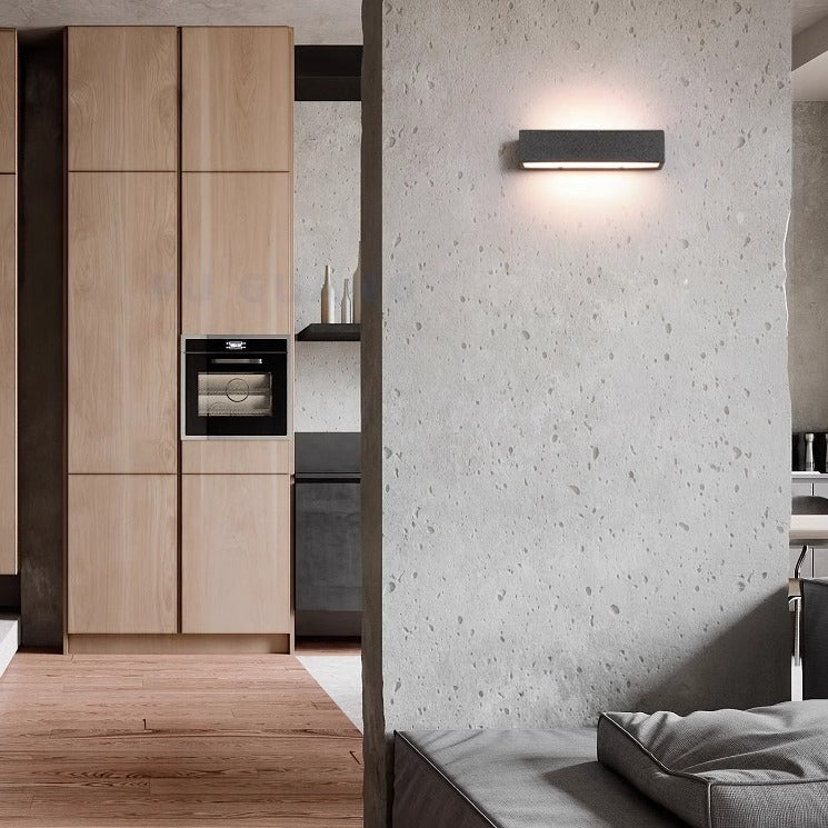Applique murale LED en acrylique carré minimaliste moderne en béton pour patio extérieur 