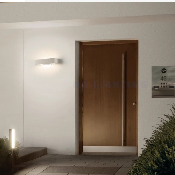 Applique murale LED en acrylique carré minimaliste moderne en béton pour patio extérieur 