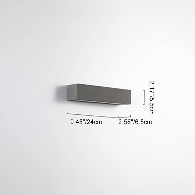 Applique murale LED en acrylique carré minimaliste moderne en béton pour patio extérieur 