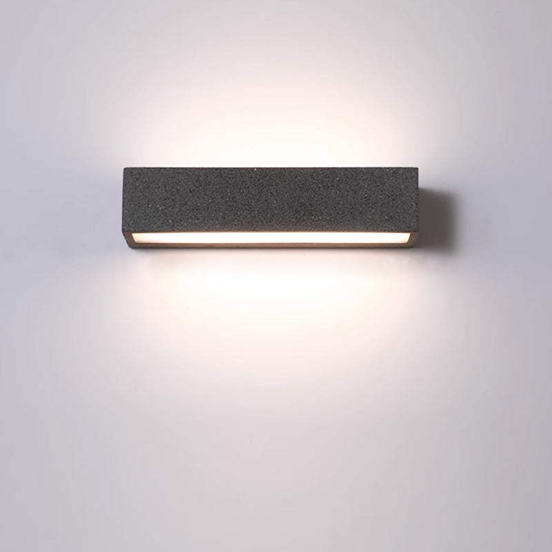 Applique murale LED en acrylique carré minimaliste moderne en béton pour patio extérieur 