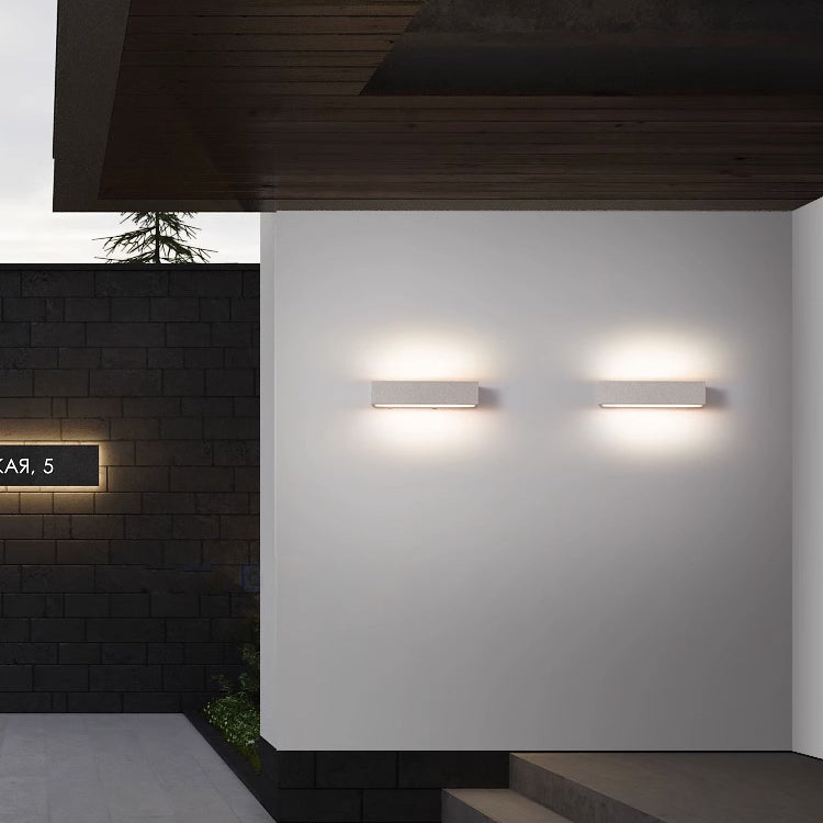 Applique murale LED en acrylique carré minimaliste moderne en béton pour patio extérieur 