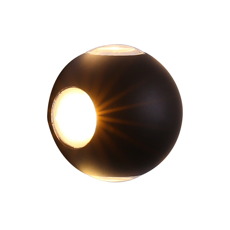 Applique murale LED en aluminium avec lentille ronde carrée orbe minimaliste moderne pour jardin 