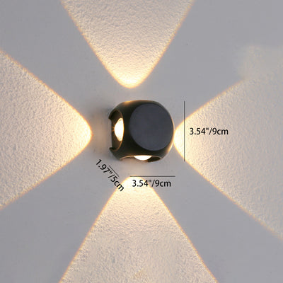 Applique murale LED en aluminium avec lentille ronde carrée orbe minimaliste moderne pour jardin 