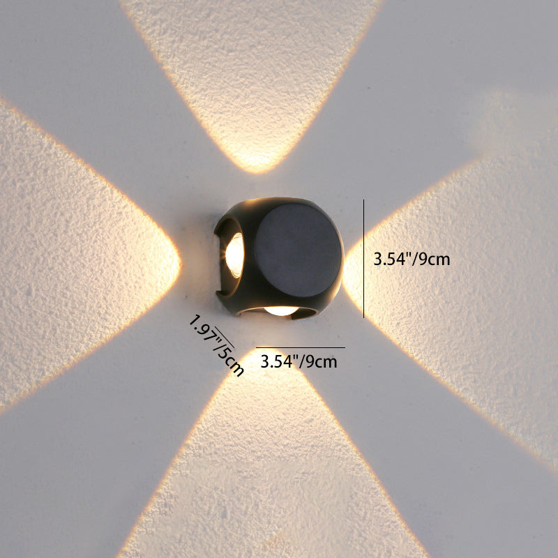 Applique murale LED en aluminium avec lentille ronde carrée orbe minimaliste moderne pour jardin 