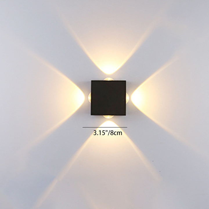 Applique murale LED en aluminium avec lentille ronde carrée orbe minimaliste moderne pour jardin 