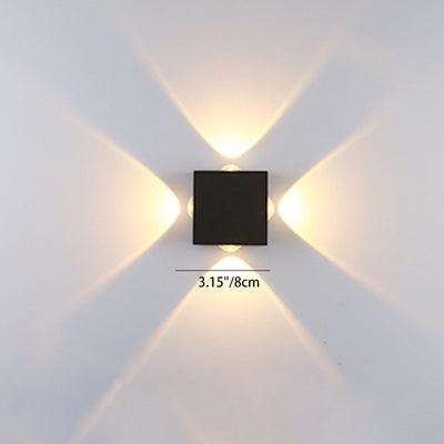 Applique murale LED en aluminium avec lentille ronde carrée orbe minimaliste moderne pour jardin 