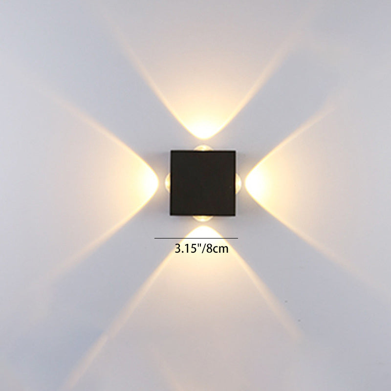 Applique murale LED en aluminium avec lentille ronde carrée orbe minimaliste moderne pour jardin 