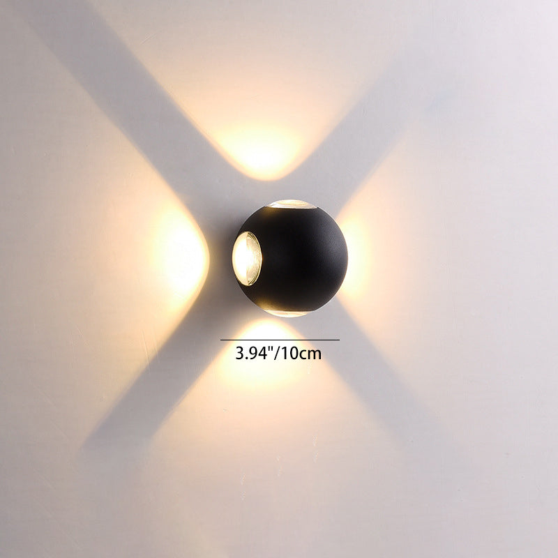 Applique murale LED en aluminium avec lentille ronde carrée orbe minimaliste moderne pour jardin 