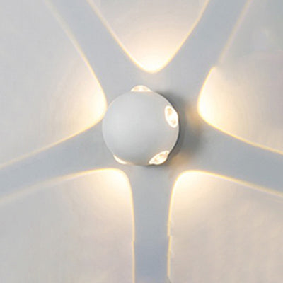 Applique murale LED en aluminium avec lentille ronde carrée orbe minimaliste moderne pour jardin 
