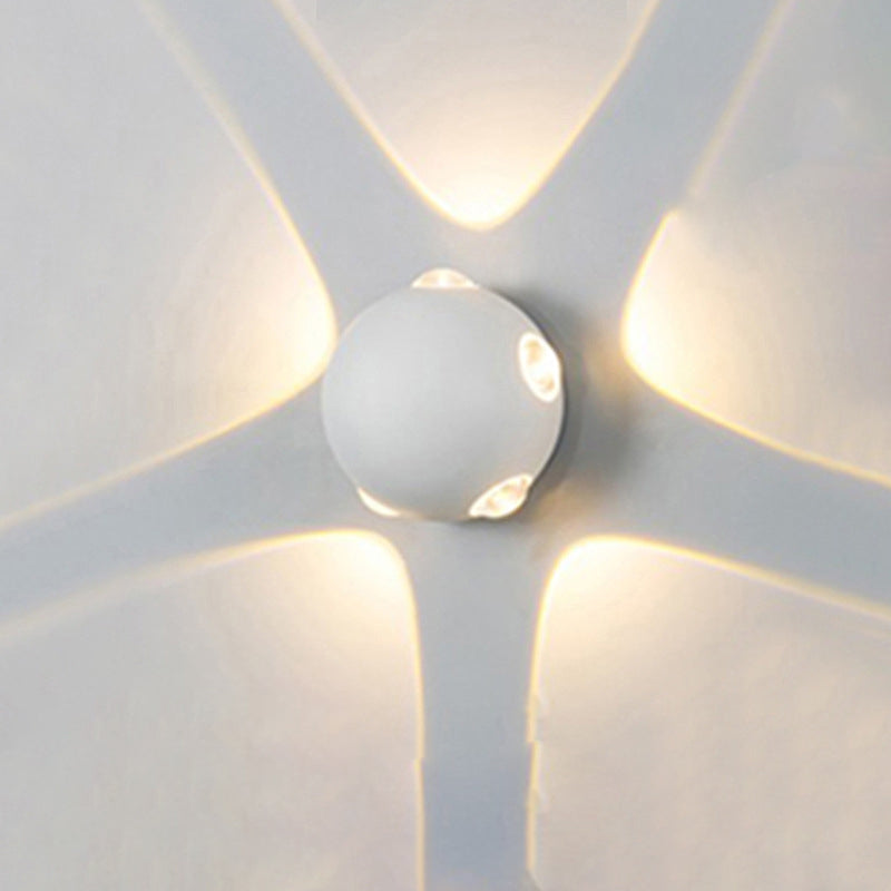 Applique murale LED en aluminium avec lentille ronde carrée orbe minimaliste moderne pour jardin 
