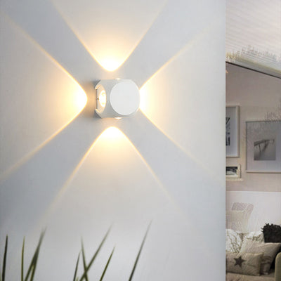 Applique murale LED en aluminium avec lentille ronde carrée orbe minimaliste moderne pour jardin 