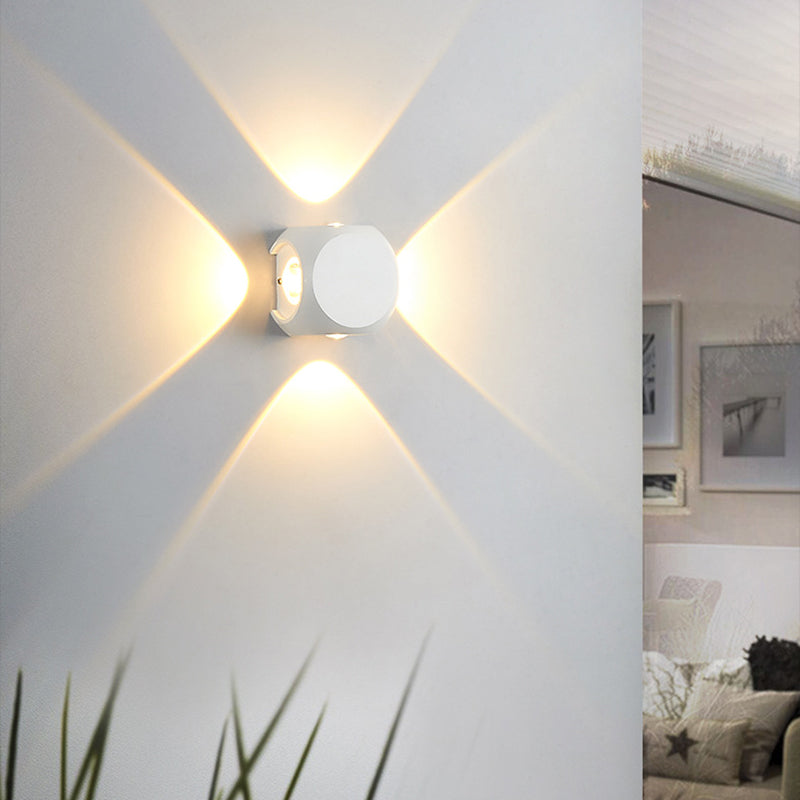 Applique murale LED en aluminium avec lentille ronde carrée orbe minimaliste moderne pour jardin 