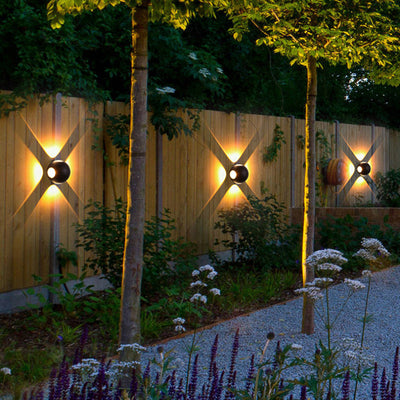 Applique murale LED en aluminium avec lentille ronde carrée orbe minimaliste moderne pour jardin 