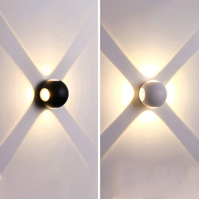 Applique murale LED en aluminium avec lentille ronde carrée orbe minimaliste moderne pour jardin 