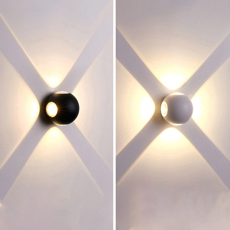 Applique murale LED en aluminium avec lentille ronde carrée orbe minimaliste moderne pour jardin 