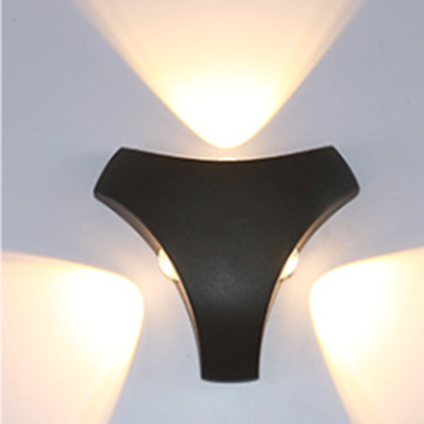Applique murale LED en aluminium moderne minimaliste avec lentille hexagonale croisée pour jardin 
