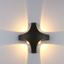 Applique murale LED en aluminium moderne minimaliste avec lentille hexagonale croisée pour jardin 