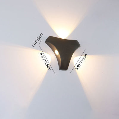 Applique murale LED en aluminium moderne minimaliste avec lentille hexagonale croisée pour jardin 