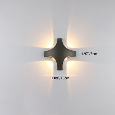 Applique murale LED en aluminium moderne minimaliste avec lentille hexagonale croisée pour jardin 
