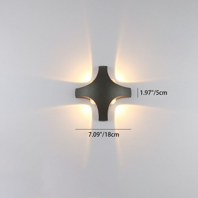 Applique murale LED en aluminium moderne minimaliste avec lentille hexagonale croisée pour jardin 