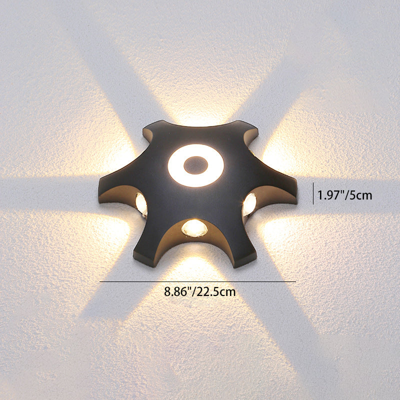 Applique murale LED en aluminium moderne minimaliste avec lentille hexagonale croisée pour jardin 