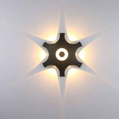 Applique murale LED en aluminium moderne minimaliste avec lentille hexagonale croisée pour jardin 