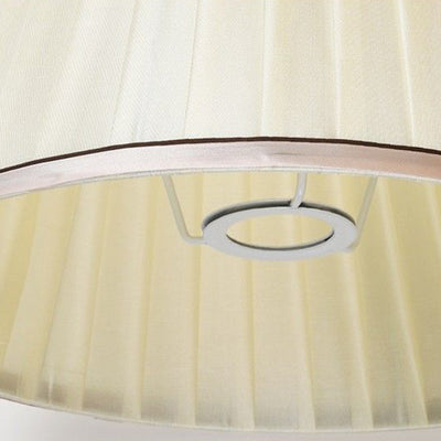 Lampe de table en céramique à tissu rond festonné avec motif d'oiseau chinois traditionnel 1 lumière pour salon 
