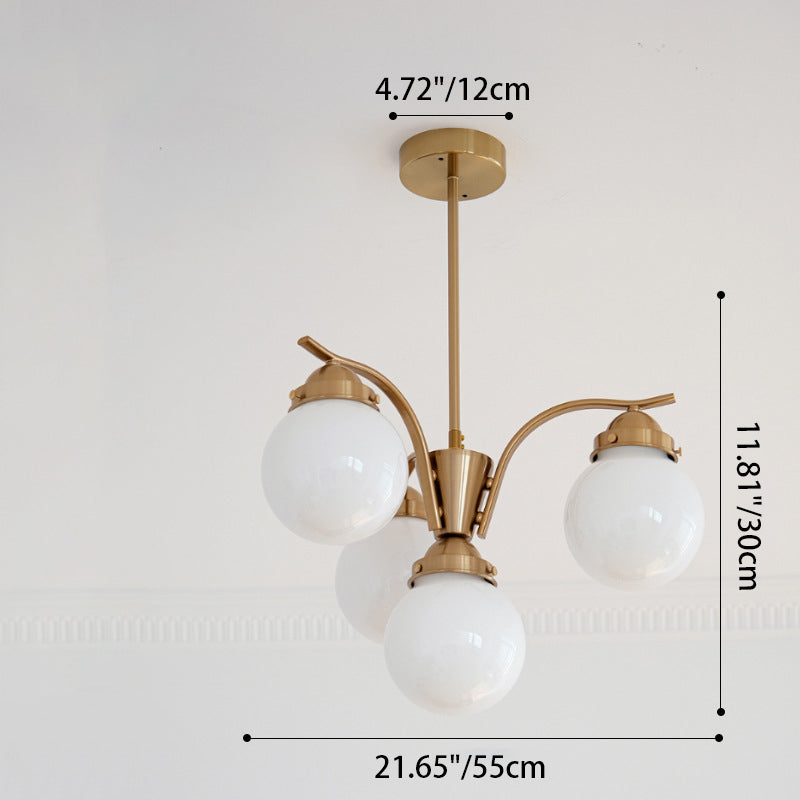 Lustre Contemporain Scandinave Haricot Magique Courbé en Verre Rond en Fer 4/6 Lumières pour Salon 