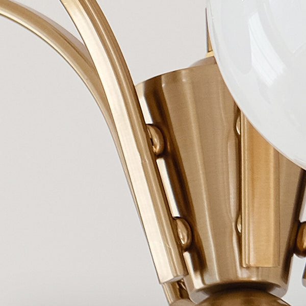 Lustre Contemporain Scandinave Haricot Magique Courbé en Verre Rond en Fer 4/6 Lumières pour Salon 