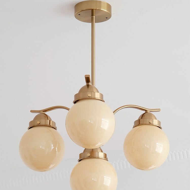 Lustre Contemporain Scandinave Haricot Magique Courbé en Verre Rond en Fer 4/6 Lumières pour Salon 