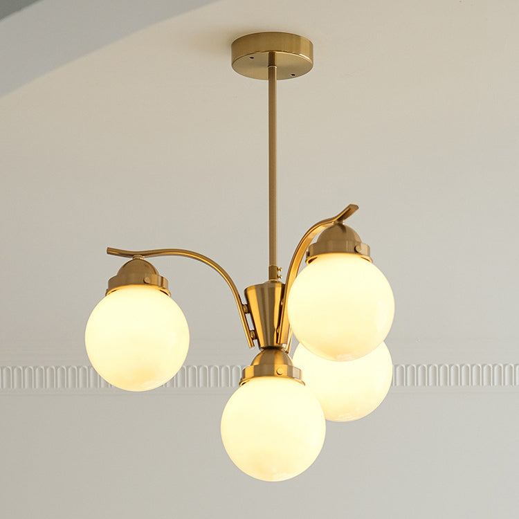 Lustre Contemporain Scandinave Haricot Magique Courbé en Verre Rond en Fer 4/6 Lumières pour Salon 