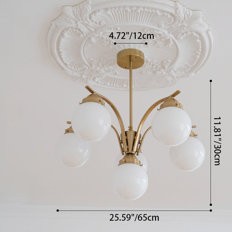 Lustre Contemporain Scandinave Haricot Magique Courbé en Verre Rond en Fer 4/6 Lumières pour Salon 