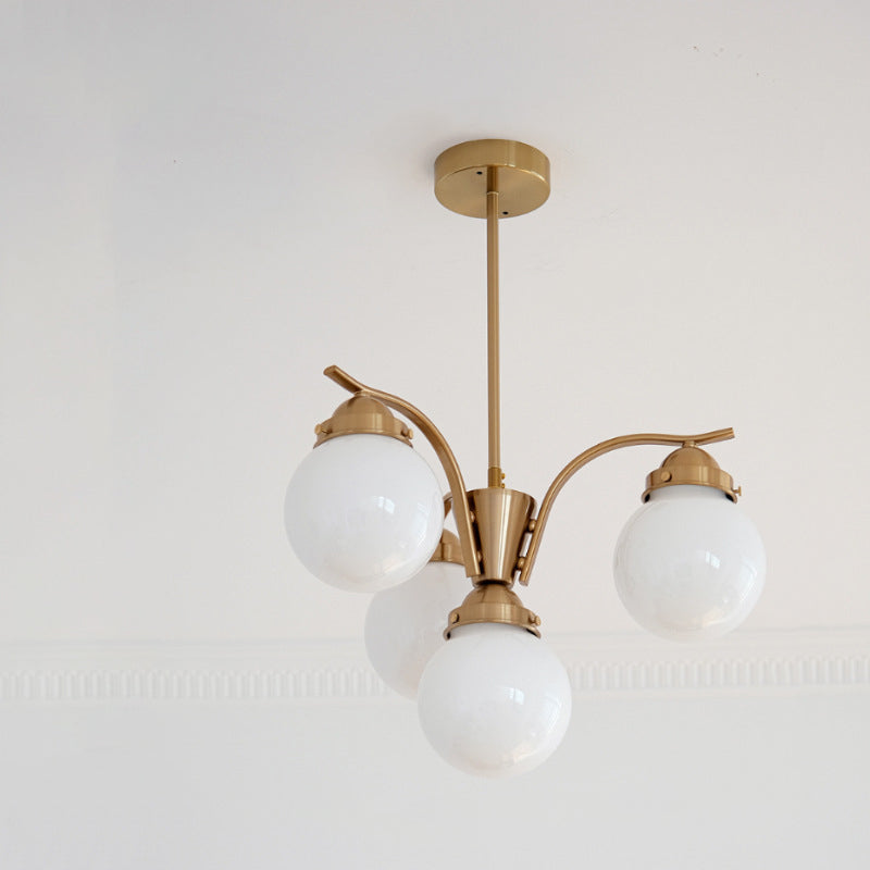 Lustre Contemporain Scandinave Haricot Magique Courbé en Verre Rond en Fer 4/6 Lumières pour Salon 