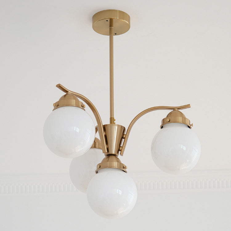 Lustre Contemporain Scandinave Haricot Magique Courbé en Verre Rond en Fer 4/6 Lumières pour Salon 