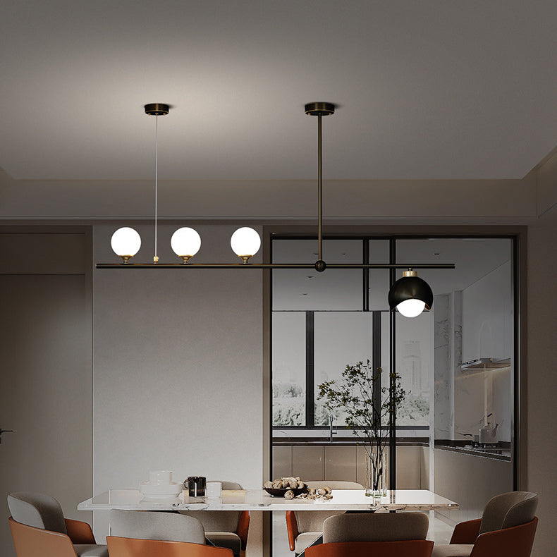 Contemporary Scandinavian Magic Bean Strip Glass Brass 3/4 Light Chandelier For Living Room