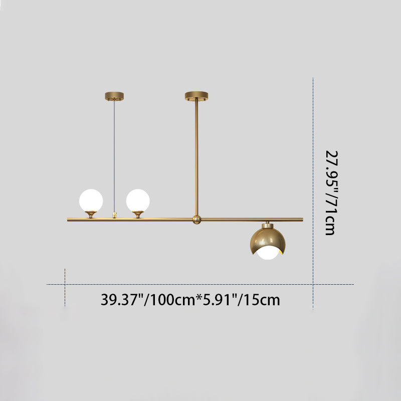 Contemporary Scandinavian Magic Bean Strip Glass Brass 3/4 Light Chandelier For Living Room