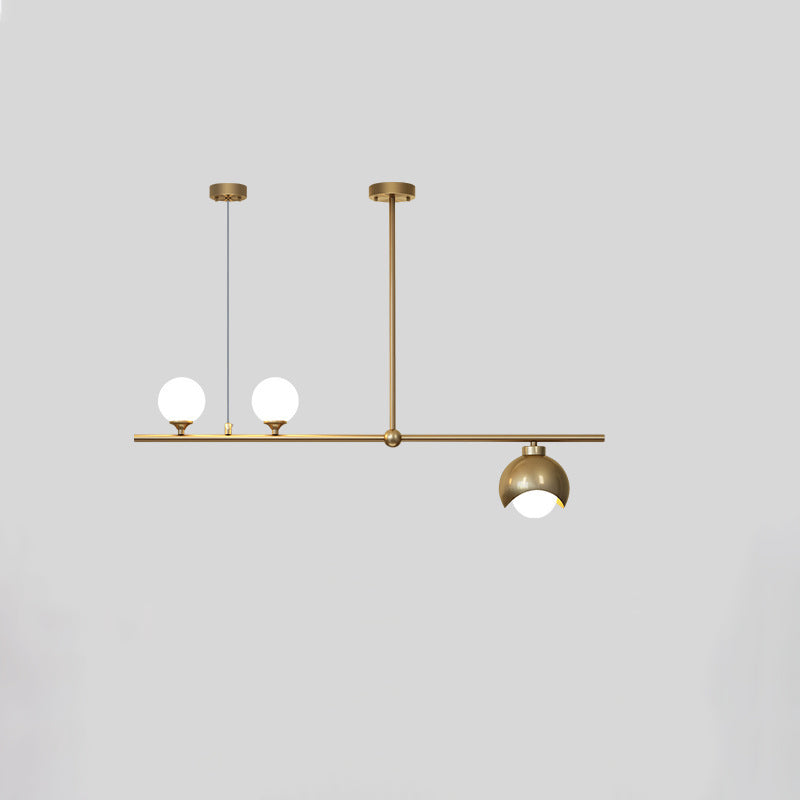 Contemporary Scandinavian Magic Bean Strip Glass Brass 3/4 Light Chandelier For Living Room