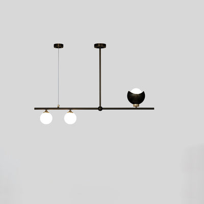 Contemporary Scandinavian Magic Bean Strip Glass Brass 3/4 Light Chandelier For Living Room
