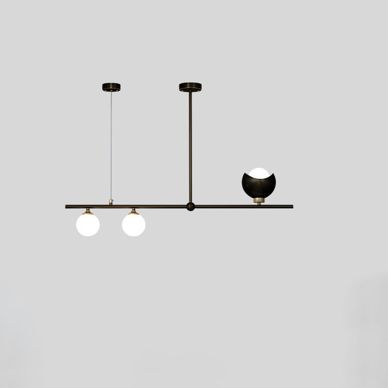 Contemporary Scandinavian Magic Bean Strip Glass Brass 3/4 Light Chandelier For Living Room