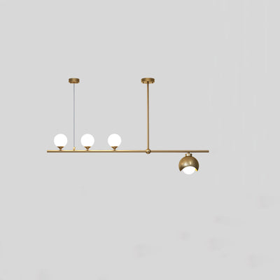 Contemporary Scandinavian Magic Bean Strip Glass Brass 3/4 Light Chandelier For Living Room