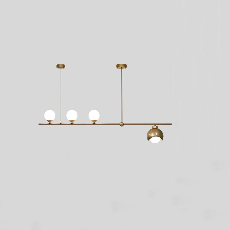 Contemporary Scandinavian Magic Bean Strip Glass Brass 3/4 Light Chandelier For Living Room