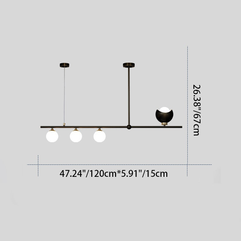 Contemporary Scandinavian Magic Bean Strip Glass Brass 3/4 Light Chandelier For Living Room