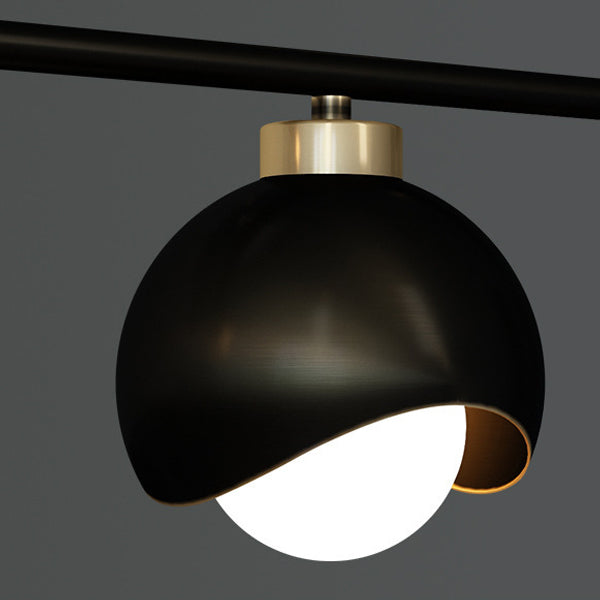 Contemporary Scandinavian Magic Bean Strip Glass Brass 3/4 Light Chandelier For Living Room