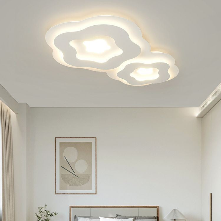 Modern Art Deco Flower Square Acrylic Iron LED Flush Mount Ceiling Light For Living Room