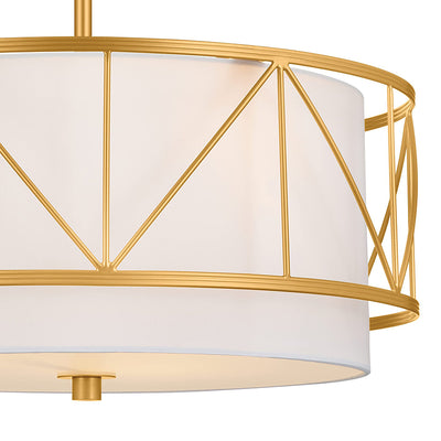 Traditional Rustic Round Cutout Fabric Iron 1-Light Semi-Flush Mount Ceiling Light For Living Room