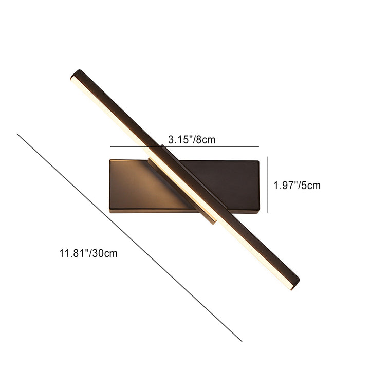 Contemporary Scandinavian Rotatable Long Rectangle Aluminum LED Wall Sconce Lamp For Bedroom